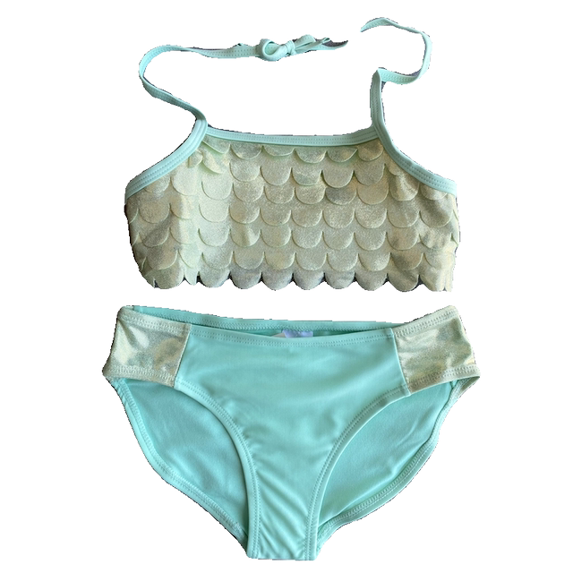 Foreign trade Original Single Girls Little Middle School Big Big Big Big Mermaid Mermaid Beach Triangle Swimming Swim Swing Swimsuit Set
