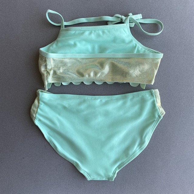 Foreign trade Original Single Girls Little Middle School Big Big Big Big Mermaid Mermaid Beach Triangle Swimming Swim Swing Swimsuit Set
