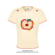 Billionaire BUFU American retro small apple embroidered short-sleeved T-shirt for women in summer sweet and spicy style shoulder slim tee