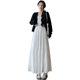 White skirt Spring 2025 new high-waisted slim A-line women's drooping long skirt small fluffy cake skirt