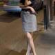 
Black and white plaid skirt for women in spring and summer new pear-shaped body fashionable versatile short skirt to make them look slim and hip A-line midskirt