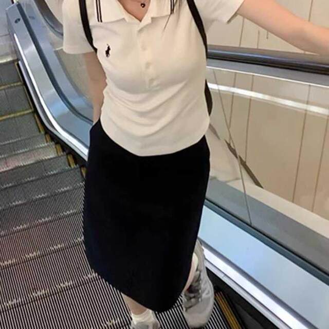 2024 new spring and autumn large size A-line skirt mid-skirt high-waisted professional one-step skirt slim and versatile over-knee skirt