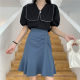 Large size mid-length skirt 2022 summer new versatile high waist pleated hip skirt ruffled retro fishtail skirt