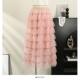 2025 Super Beautiful Spring and Autumn New Eight-Layer Mesh Sequin Splicing Heavy Industry High Waist A-line Sweet Cake Skirt
