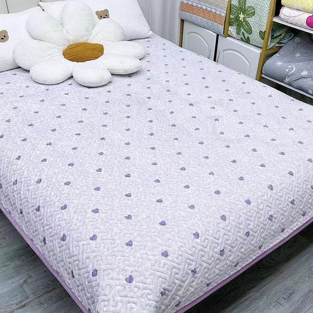 2m 2.3m thickened milk velvet bed cover autumn and winter fleece blanket quilted sheets anti-slip