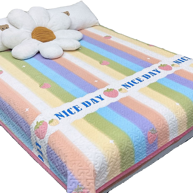 2m 2.3m thickened milk velvet bed cover autumn and winter fleece blanket quilted sheets anti-slip