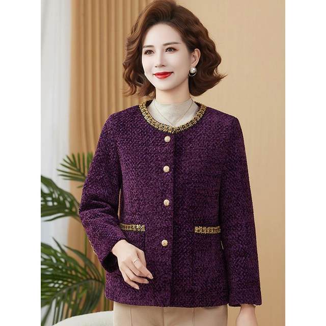 
Xiaoxiangfeng high-end short coat mother's clothing autumn new fashion foreign style slimming and versatile temperament top