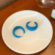 Retro Hong Kong style blue C-ring earrings for women's temperament earrings vacation style exaggerated earrings earrings circles plain circles
