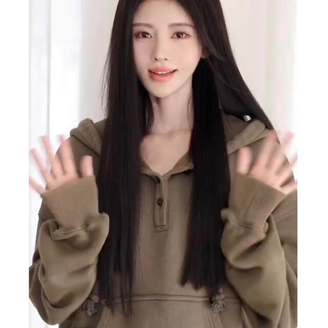 Ju Jingyi's same Korean style oversize American solid color high street fashion trendy hooded sweatshirt to make women slim and loose
