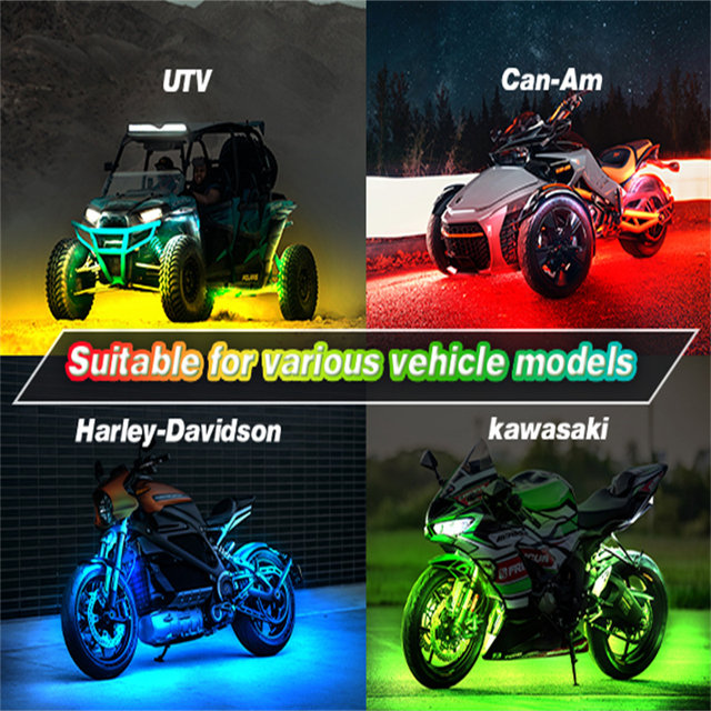 Motorcycle LED magic light modified atmosphere light waterproof multi-color belt remote control brake steering Bluetooth suitable for Harley