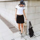 Large -size black skirt Half -body dress new straight tube sports high waist thin hip skirt loose waist casual A -line skirt
