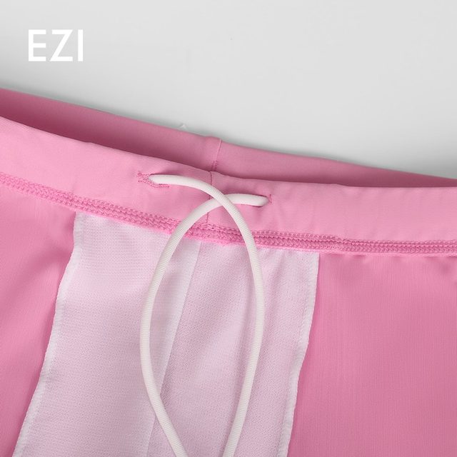 Yizi's new girl split swimsuit flat corner medium-large children's ruffle color-blocking long sleeve trousers sun protection swimsuit