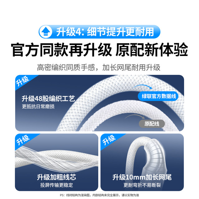 Green Connect USB to Typec data cable suitable for Apple 17 charging cable iPhone 16pro15 Air car Carplay braided mobile phone charger cable Bao tablet fast conversion interface USBC