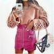 AliExpress sexy pocket zipper PU leather half-length skirt for women European and American retro irregular hip skirt 9523