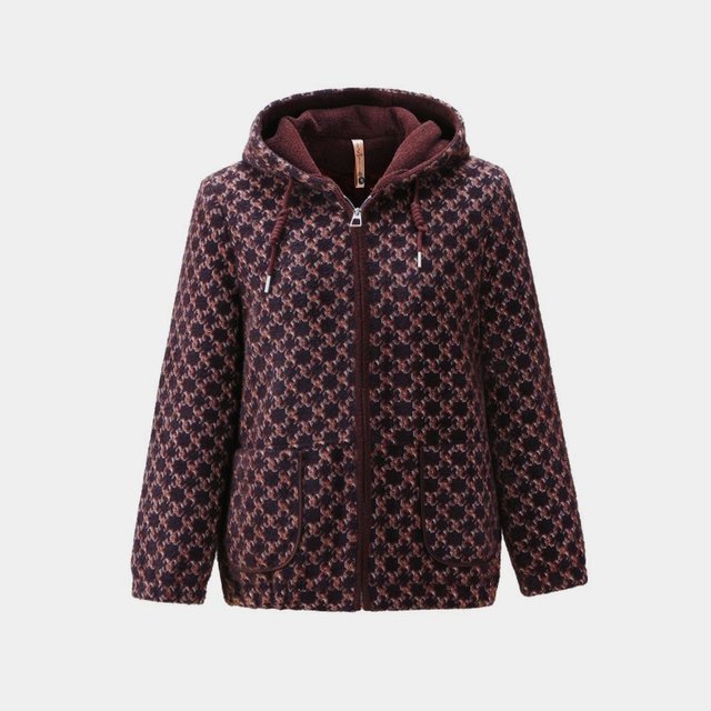 Fat Mom's woolen plus velvet jacket, plus size, western style, noble, middle-aged and elderly women's clothing, thickened autumn and winter jacket for the elderly