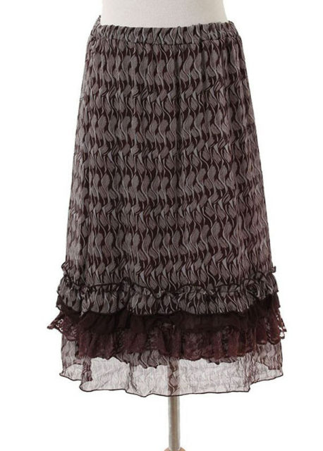 
Summer print Vintage vintage retro lonely literary style mid-skirt skirt abstract flower color blocks