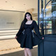 Higong -child big size women's fat MM ballet design sense is pure desire to lace lace -up dress covering the belly and thin skirt
