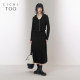 Aiju Rabbit suit skirt for women spring and autumn new hooded jacket vest skirt black two-piece dress
