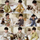 Yiyi Mom boy pajamas girl boneless baby children autumn clothing A pure cotton wool pull rack home clothing set