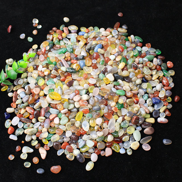 Ruhong Natural Crystal Gravel Jade Chopin Colorful Agate Gravel Stone Ornament Fish Tank Decoration Small Grain Jade