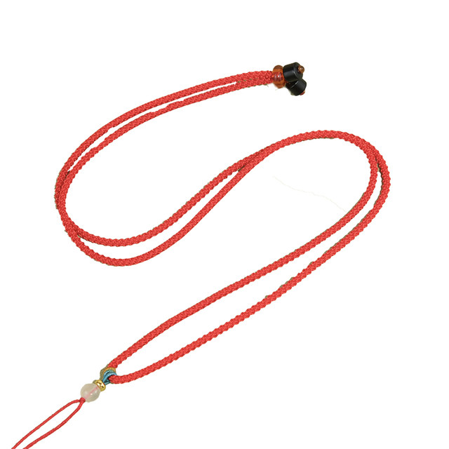 2mm pineapple rope pull hoop necklace rope adjustable men's and women's braided rope multi-color mixed color hand-woven jade pendant lanyard