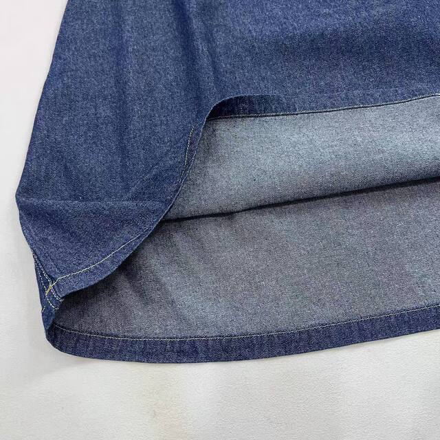 Daily single large pocket mid-length denim skirt for women in spring and summer new style over knee A-shaped slim high waist pure cotton
