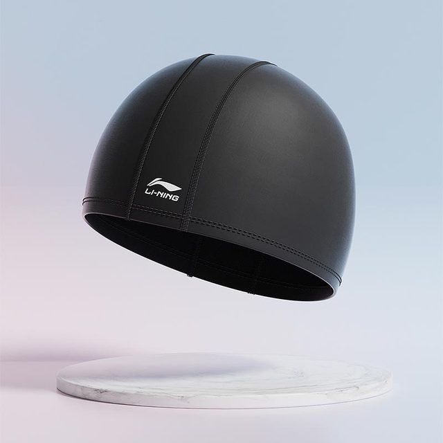 Li Ning Fashion Cartoon Children's Swimming Cap Boy Comfortable Face Swimming Cap Girls' Long Hair Special Swimming Cap