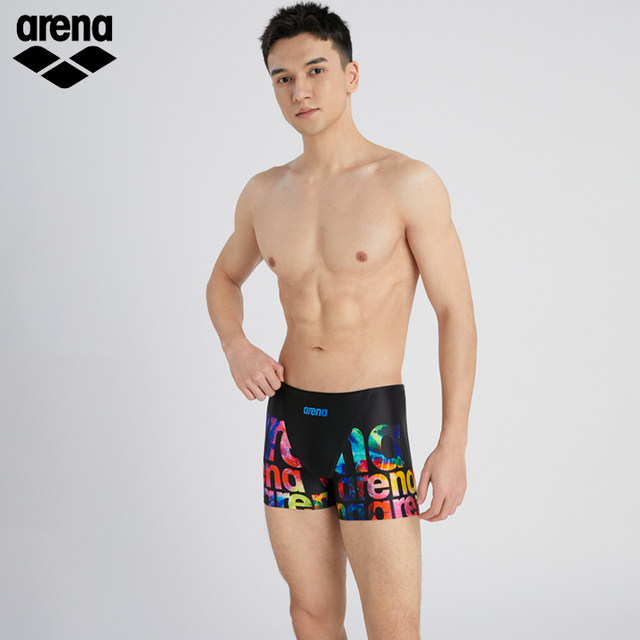 arena 2024 new product source power series anti-chlorine and anti-embarrassment men's swimming trunks flat corner fashion fitness