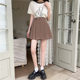 Summer women's skirt women's sweet college jk pleated skirt anti-exposure short skirt fat mm brown hip A-line skirt