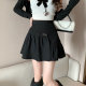2025 black skirt for women in spring and autumn hip A-line skirt slightly fat large size short skirt fishtail skirt to cover the belly and make it look slim and versatile