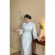 Blue embroidery new Chinese style blue jacquard simple high-end new Chinese style cheongsam dress large size fat mm