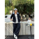 Fat mm spring fashion suit sports two-piece set large size women's sweatshirt and sweatpants casual and comfortable suit 200 Jin [Jin equals 0.5 kg]