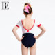 BE van der An children's one-piece swimsuit girl girl cute middle-aged and big children professional teenagers training swimming vacation