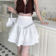 High -waist covering diamond panton skirt Children in spring and summer are thin large size A -line ruffled skirt pleated umbrella short skirt