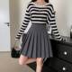 Gray pleated skirt female summer high -size high -level high -end skirt 2022 new A -line skirt mid -length puff skirt
