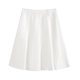 
White pleated skirt for women's summer large size Korean mid-length umbrella skirt high waist slim small person covering hips A-line skirt