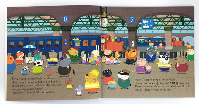 Imported English original pink pig little girl series: peppa pig peppa Goes to london to London Pig Page Pacific Platform children's enlightenment picture storybook 2-6 years old parent-child reading
