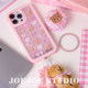 
JOEJOE original button bear suitable for Apple17Pro Apple iphone17proMax mobile phone case 16Pro new female 15 magnetic stand protective shell 14/14 mobile phone case plaid cute