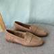 Foreign trade large-size women's shoes for spring low-heeled single shoes loafer shoes beans shoes with one foot small leather shoes British style commuting