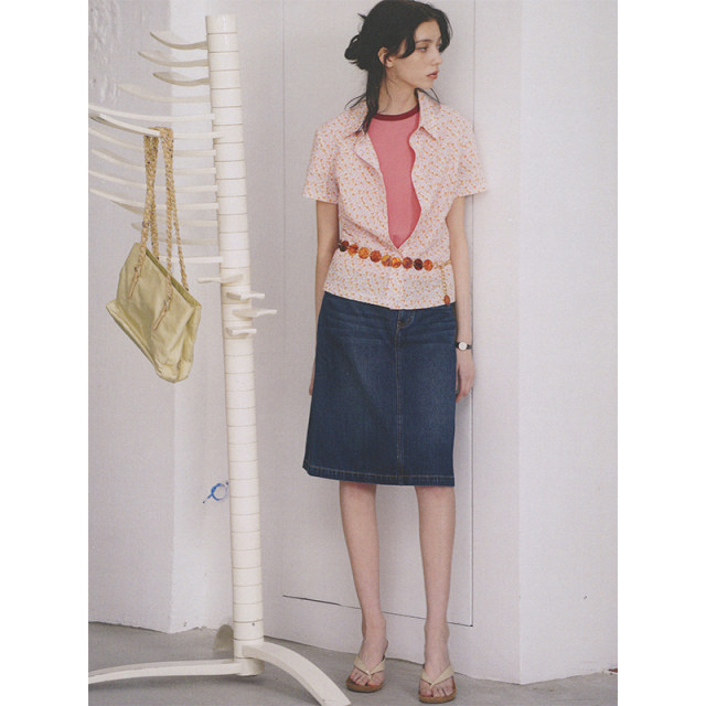 Cycle Document Old Washed Retro Straight Hip Denim Skirt Women's Mid-length A-line Skirt