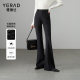 Yalida 2025 new bell-bottom pants for women in summer stretch pants small suit casual pants black micro-flare pants