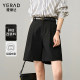 Yalida 2025 new Bermuda shorts female spring and summer casual pants black A -shaped pants pants pants pants