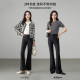 Yalida 2025 new bell-bottom pants for women in summer stretch pants small suit casual pants black micro-flare pants