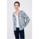 Pure cotton thick soft knitted print hooded zipper sweatshirt for women long-sleeved cardigan floral jacket large size spring and autumn