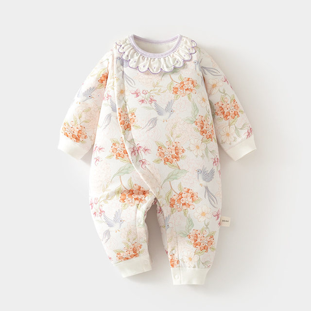 
Winter baby thickened clothes, autumn and winter quilted onesies, baby pure cotton thickened warm clothes, cotton clothes, cotton clothes