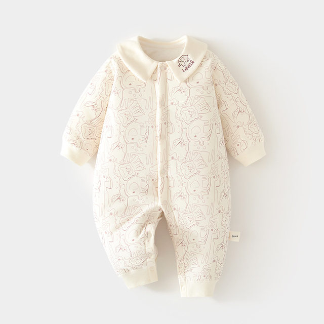 
Baby jumpsuits, girls' clothes, autumn and winter new quilted boys' clothes, pure cotton, thickened and warm, cotton-padded clothes