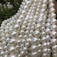 Beaded high-quality beige pearl color straight hole imitation pearl bag material loose bead photo accessories manufacturer direct sales