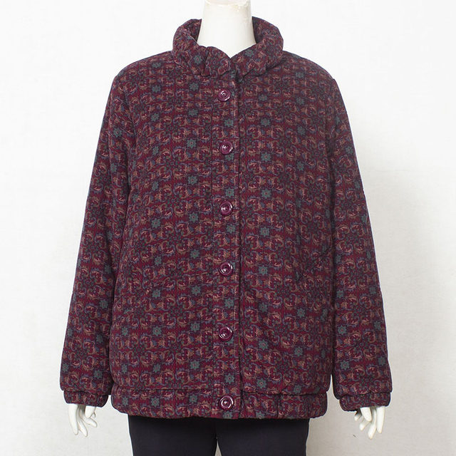 Old lady cotton coat pure cotton coat 6070 middle-aged and elderly mother thick cotton coat grandma spring autumn winter plus velvet cotton coat for women
