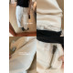 Zhoumumu apit white wide-leg casual pants for women 25 spring and summer new high-waist slimming straight-leg casual nine-point pants