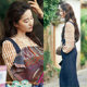 The story of Rose Huang Yimei Liu Yifei same denim skirt for women in summer mid-length high-waisted A-line strap skirt
